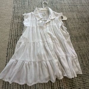 White ruffled blouse